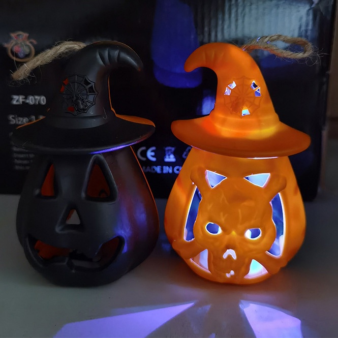 Đèn Lồng led Hình Trái Bí Ngô / Lâu Đài Bí Ngô Trang Trí halloween
