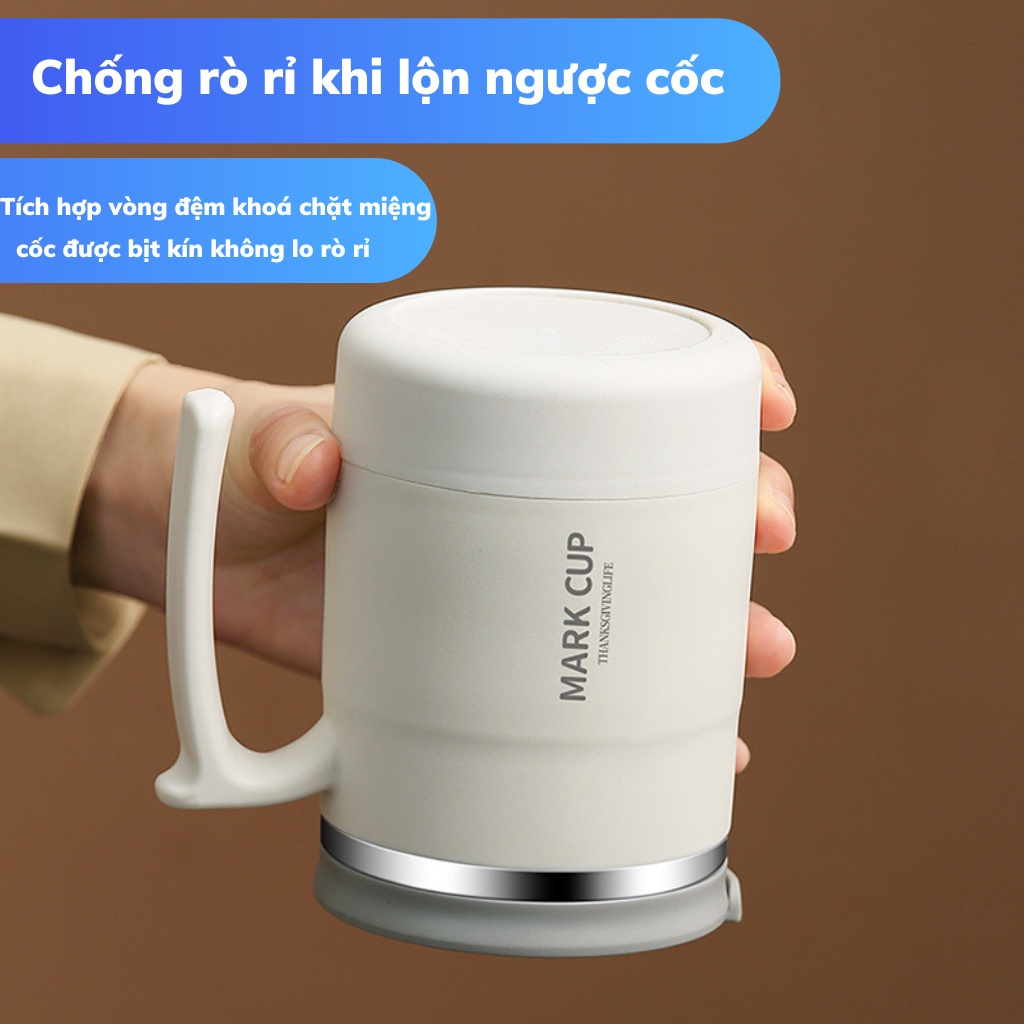 Cốc giữ nhiệt văn phòng 500ml,cốc giữ nhiệt pha cafe inox 304 cao cấp CPC01