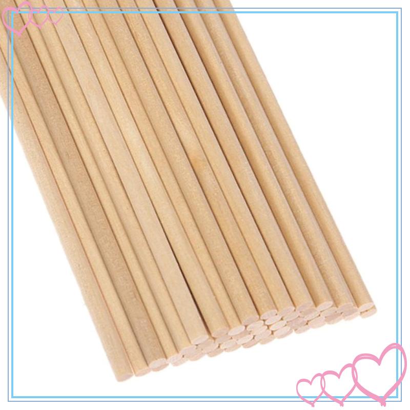 Set 50 Que Gỗ Tròn 10cm / 15cm / 20cm Đường Kính 5mm