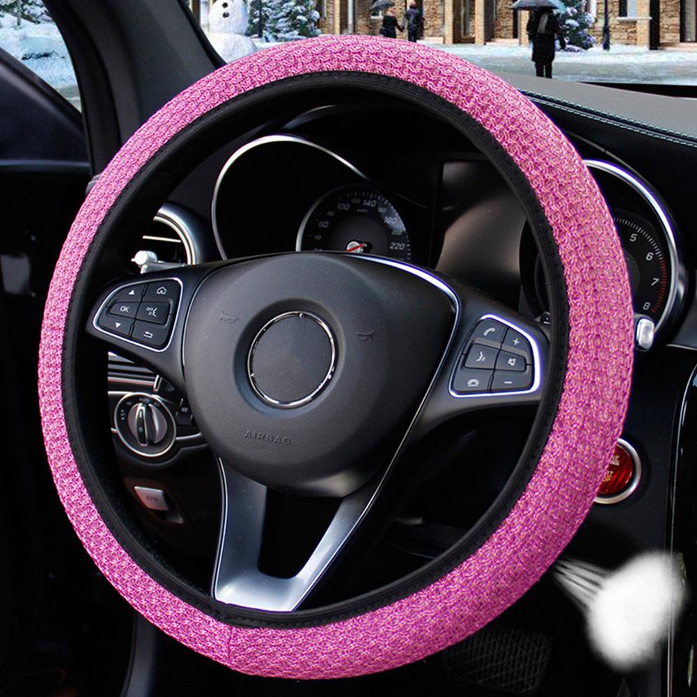 Vỏ Bọc Vô Lăng Xe Hơi Bằng Lụa Lạnh Phối Lưới Thoáng Khí k1p8