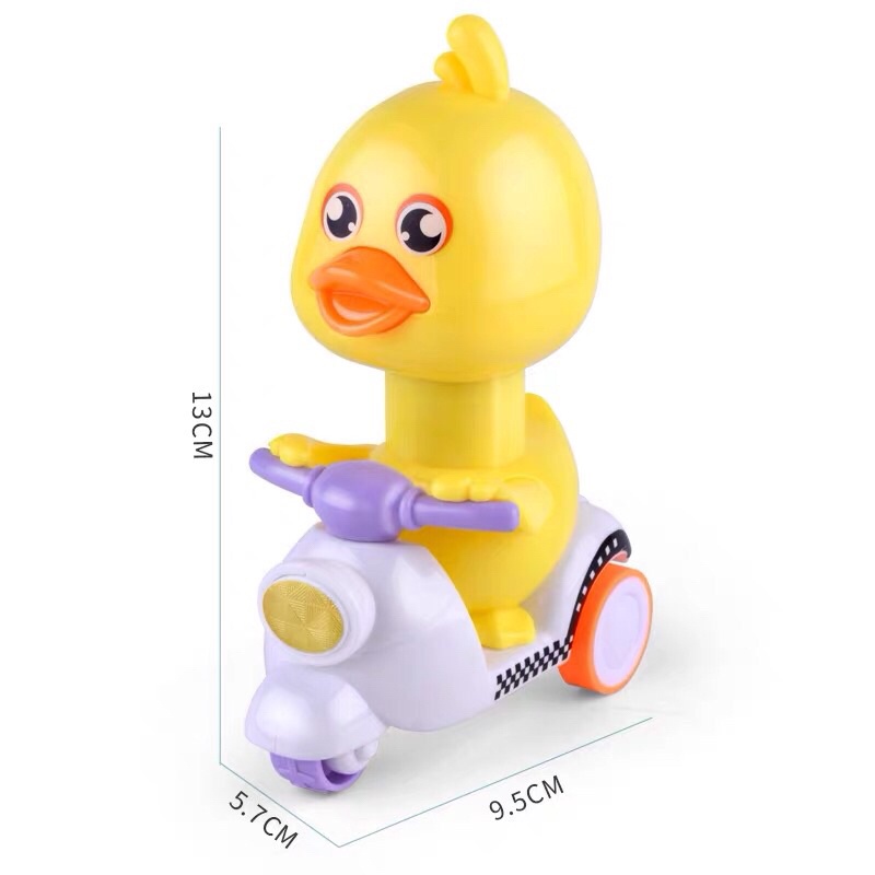 Đồ chơi vịt nhấn chạy cót, Vịt chạy xe Vespa dễ thương The Pooh- Thepooh