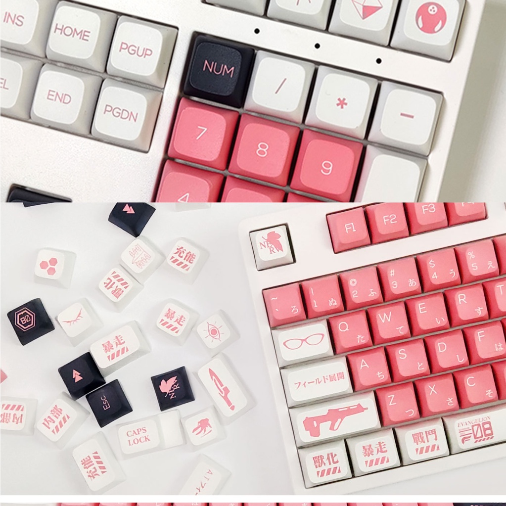 Keycap máy EVA số 8, thăng hoa PBT, XDA9.5mm, 135 phím, thích hợp cho bàn phím trục vệ tinh