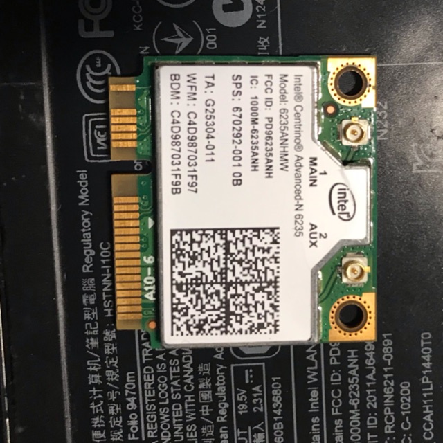 [FREESHIP] Card wifi laptop hp folio 9470 9470m