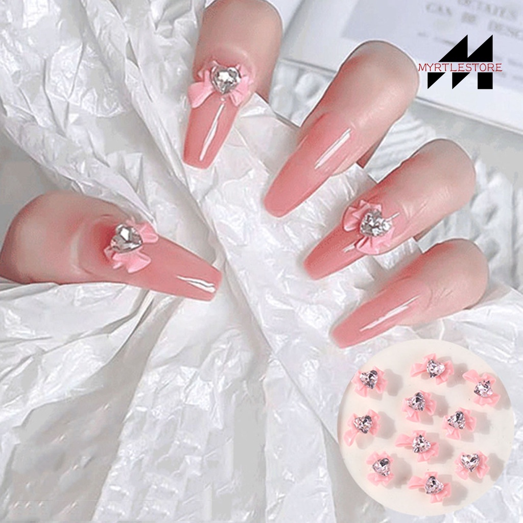 Set 10 Phụ Kiện Đá 3d Lấp Lánh Trang Trí Móng Tay diy