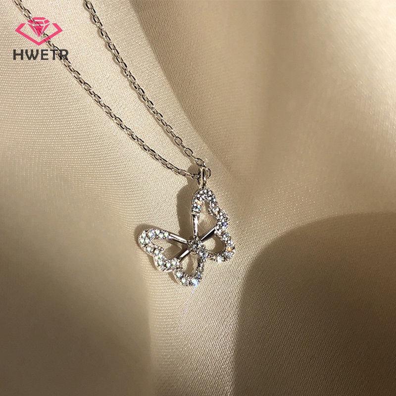 Vòng cổ Mặt Hình Bướm Đính Đá zircon Thời Trang Cho Nữ Mới