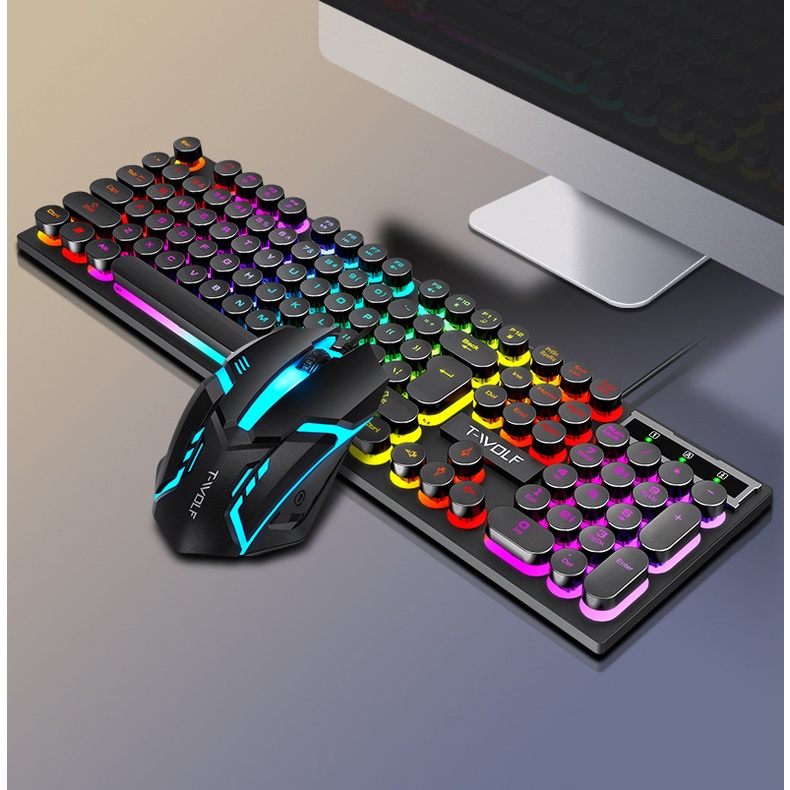 Bộ Bàn Phím Cơ Chơi Game tf270 Màu Dạ Quang Cho gaming Lff0905