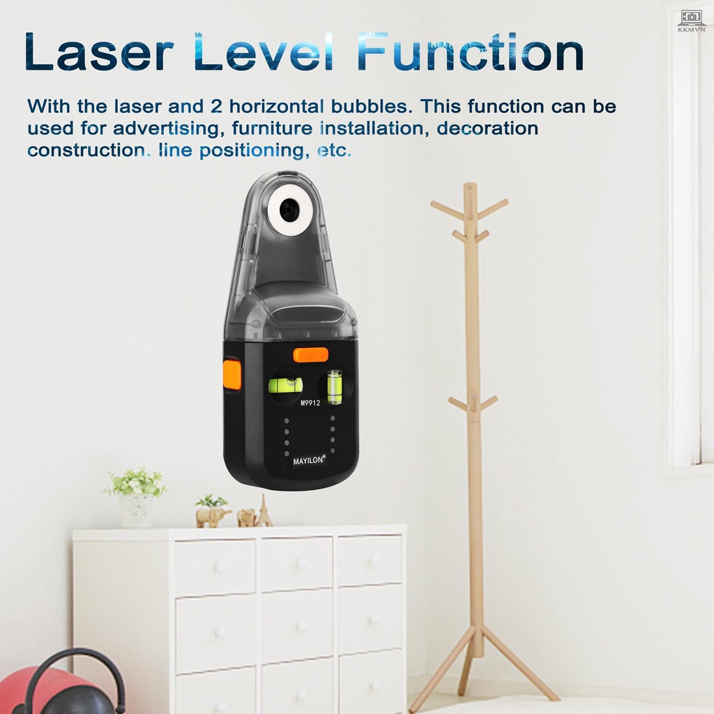 MAYILON Electric Drilling Dust Collector Laser Level 2 In 1 Functions Household Wall Electric Suction Vacuum Drilling Dust Collector Dust Cleaning Suction Tools with Laser Level Function 5KG Load Capa