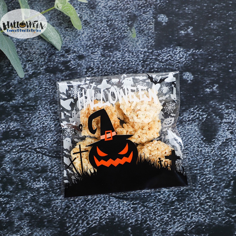 Tri Set 100 Túi Zip Đựng Kẹo / Bánh Quy Trang Trí Tiệc halloween