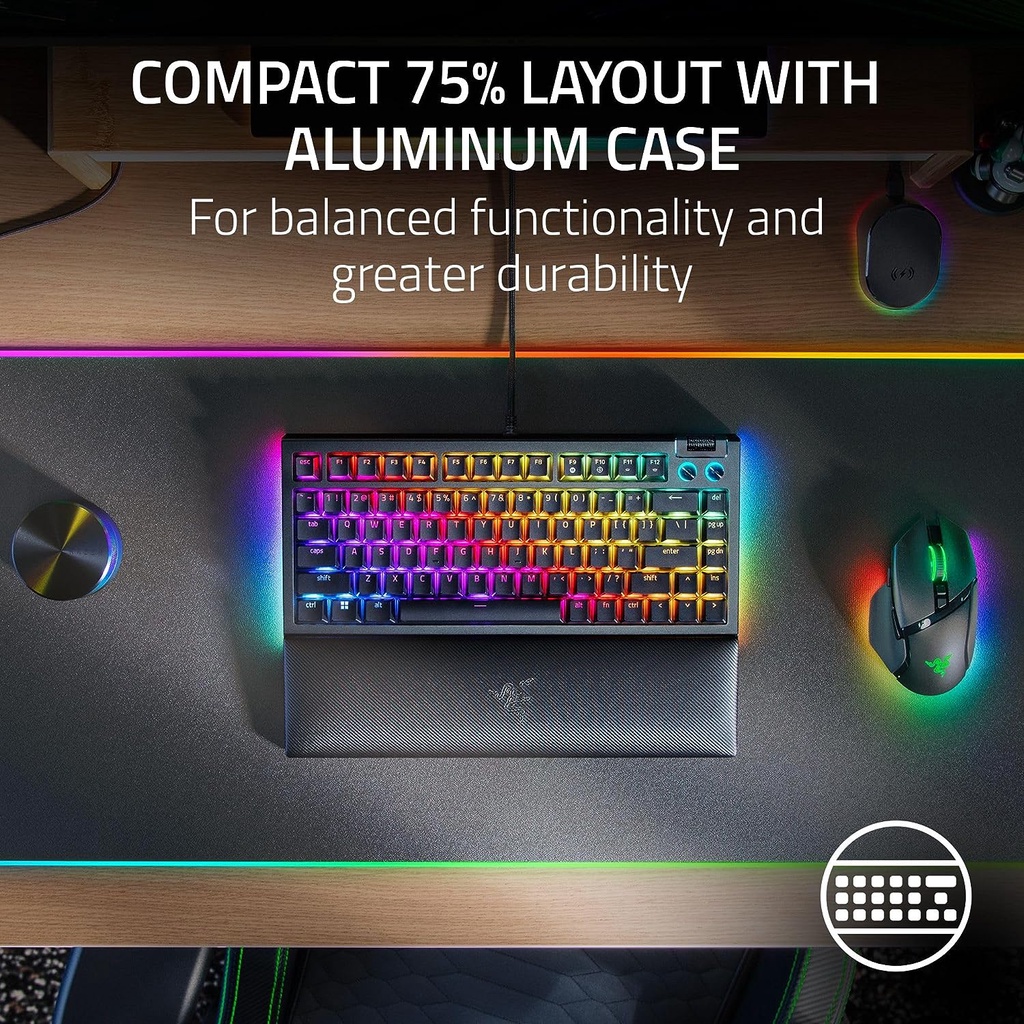 Bàn PhíM Cơ Gaming razer blackwidow v4 75%