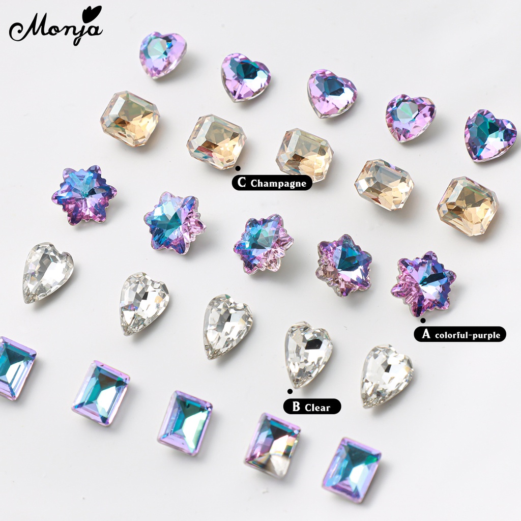 Monja Set 25 Hạt Pha Lê 3d Lấp Lánh Trang Trí Móng Nghệ Thuật