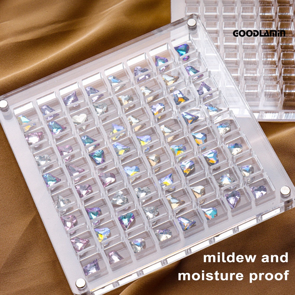 Goodlarxx Hộp Đựng Đá Trang Trí Móng Tay Bằng acrylic Trong Suốt Thân Thiện Với Môi Trường
