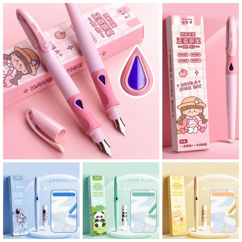 Mmluck Bộ Bút Máy Có Thể Tẩy Nhiệt Màu Xanh Dương Ngòi 0.5mm Viết Thư Pháp Cho Bé