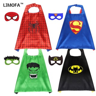 Ljmofa Áo Choàng Hóa Trang Siêu Anh Hùng halloween Kèm Mặt Nạ Mắt Một Kích Thước Cho Bé 2-8 Tuổi