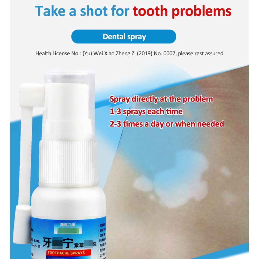 Xịt Đau Răng Thuốc Giảm Đau Răng Cho Người Lớn & Trẻ Em Viêm Nha Chu Sâu Răng Đau Qusl