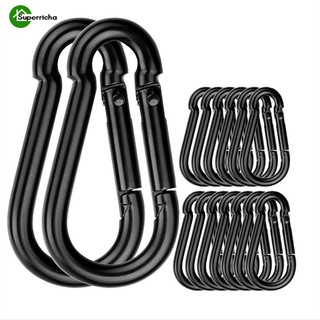 Kẹp Hợp Kim Nhôm Chất Lượng Cao / Móc Khóa Bầu Dục Màu Đen Cho Ba Lô / Bình Nước / Móc Khóa Cắm Trại Ngoài Trời