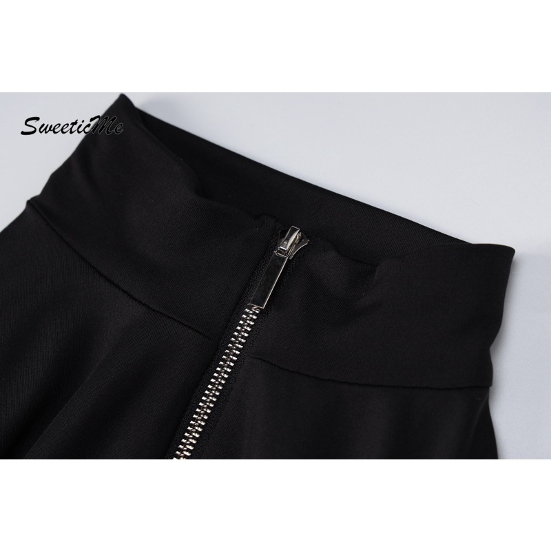 Áo liền quần Tay Dài Dáng Ôm Màu Trơn Phối Khóa Kéo Thời Trang   Cho Nữ