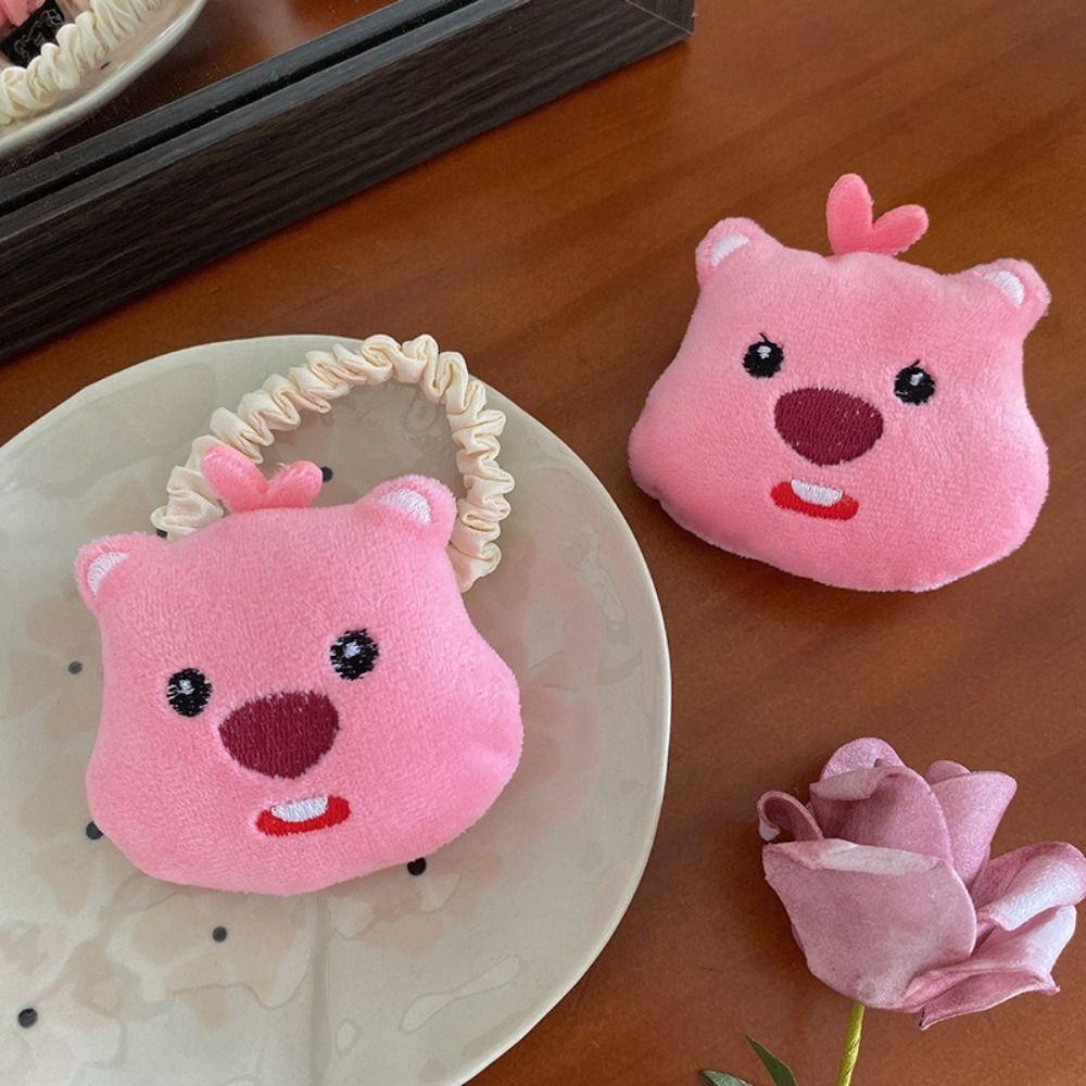 Leota Kẹp Tóc Mái Bằng Vải Bông Hình Búp Bê Hoạt Hình Màu Hồng Có Kẹp Tóc Mái Hiên loopy Tinh Tế Cho Nữ