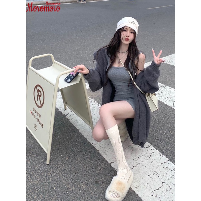 Moromoro Áo Len áo khoác cardigan Dễ thương xu hướng Thời trang Popular A91K7AV38Z230919