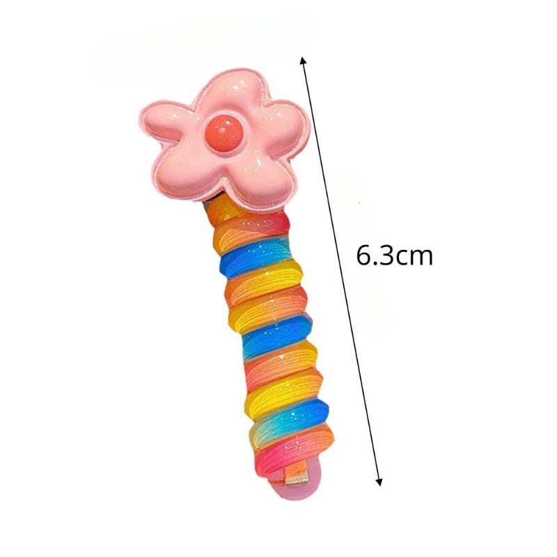 Dây Cột Tóc Dạng Xoắn Lò Xo Thắt Nơ Bằng Cao Su Co Giãn Nhiều Màu Sắc Sáng Tạo Cho Bé Gái Dễ Thương