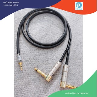 Dây 1 đầu 3.5mm ra 2 jack 6.5mm góc vuông- nhiều cở dây cho ae lựa chọn - 6 ly cong