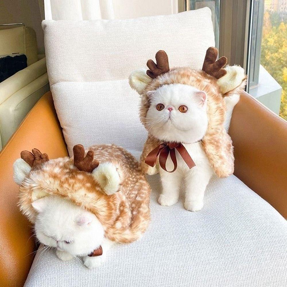 Khăn Choàng Vải Bông Mềm Ấm Áp Hình Tuần Lộc Giáng Sinh / halloween Cho Chó Mèo