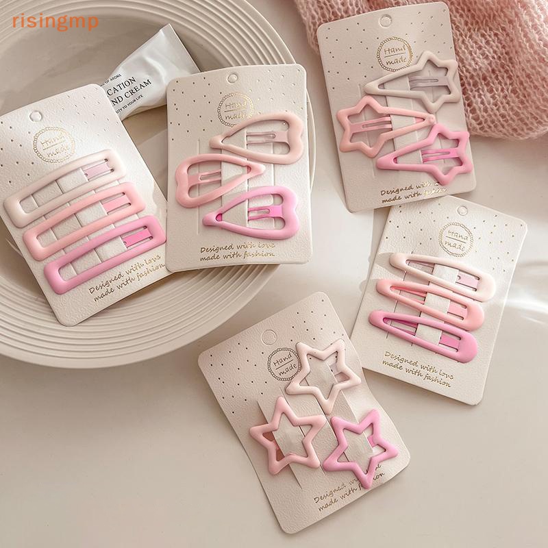 Bộ 3 Kẹp Tóc Hình Ngôi Sao mini Màu Sắc Hồng Phong Cách Hàn Quốc Cho Nữ