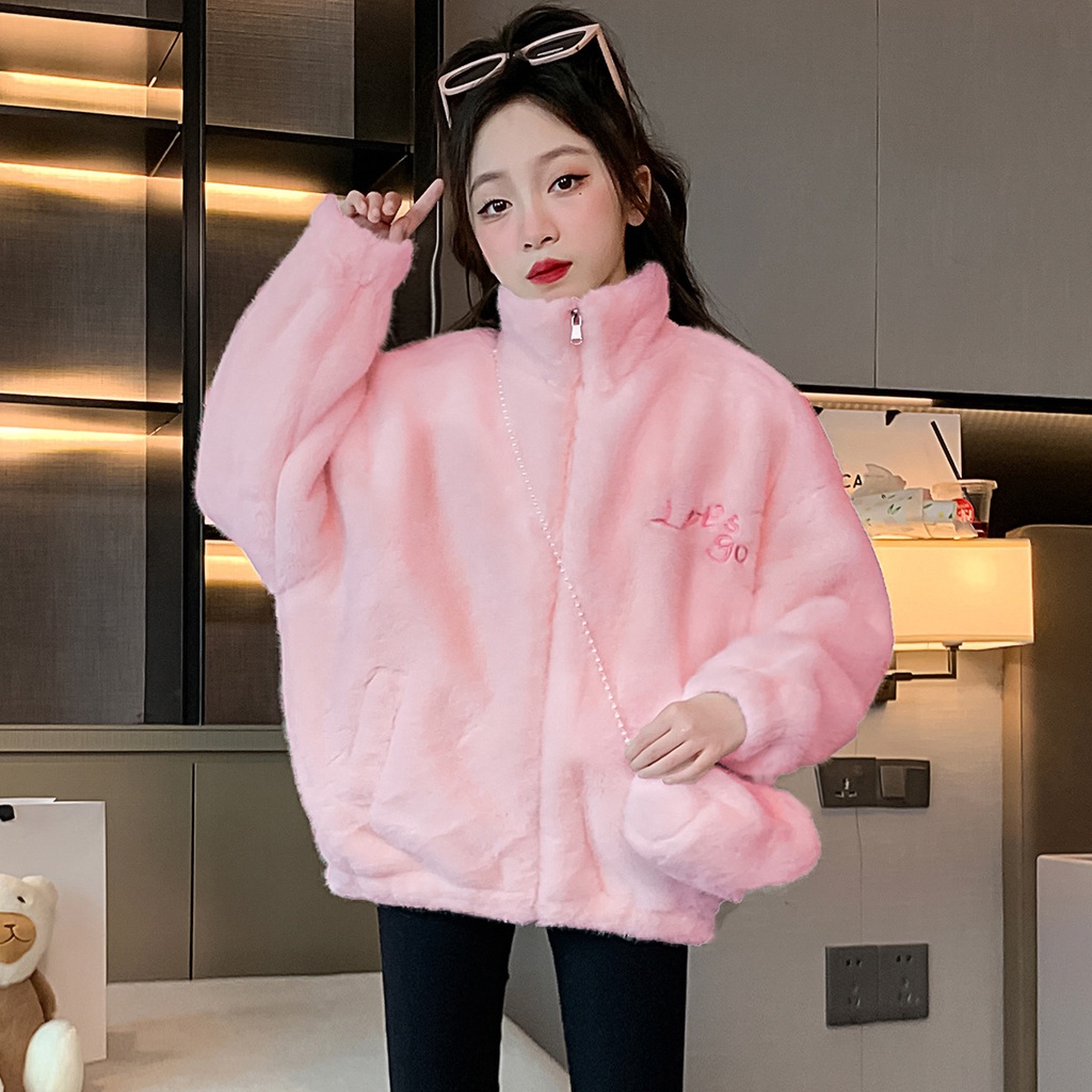 Áo Khoác Len Lông Cừu Dày Dặn Phong Cách Thời Trang Thu Đông Mới 2023 Cho Bé Gái