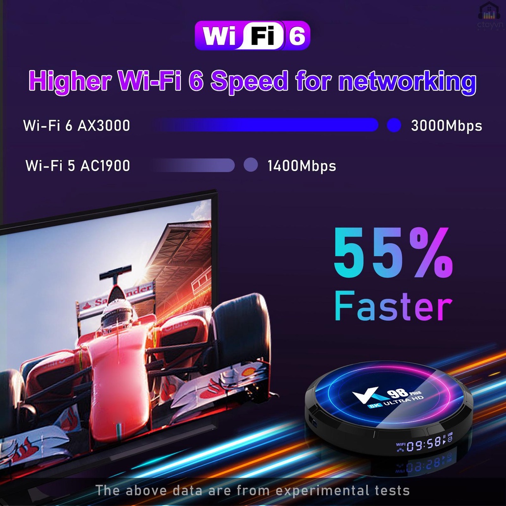 Đầu tv box k98 plus android 13.0 rk3528 quad uhd 4k h.265 8k hdr10 + 2.4g / 5g wifi6 bt5.0 2gb ChấT LượNg Cao