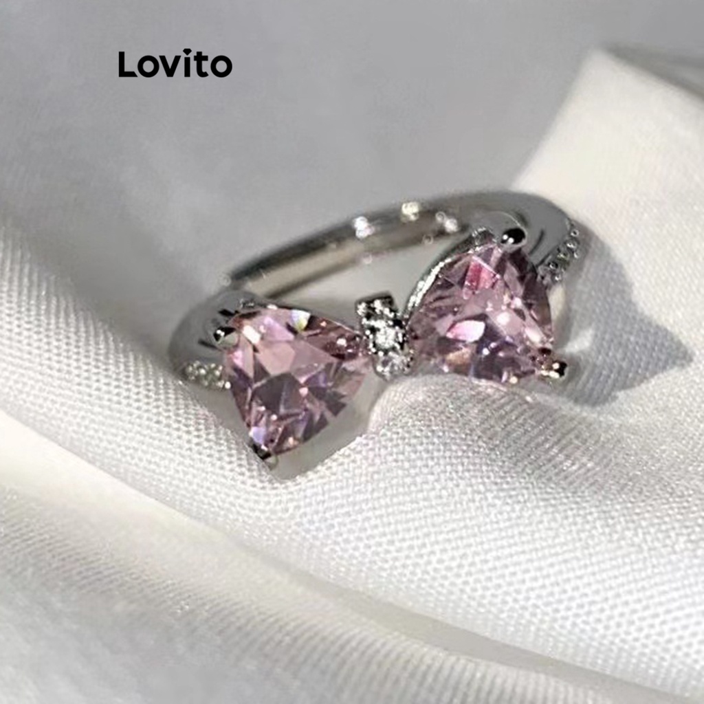 Lovito Nhẫn nơ trơn thông thường cho nữ LNA28170