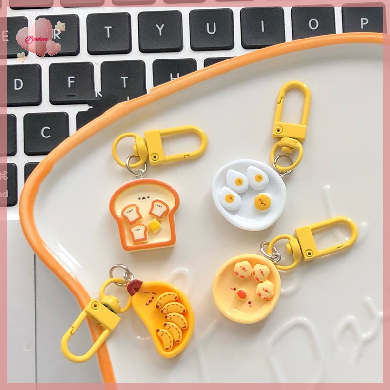 Móc Khóa Hình Bánh Mì Trứng / Chuối Sáng Tạo Dễ Thương Mới