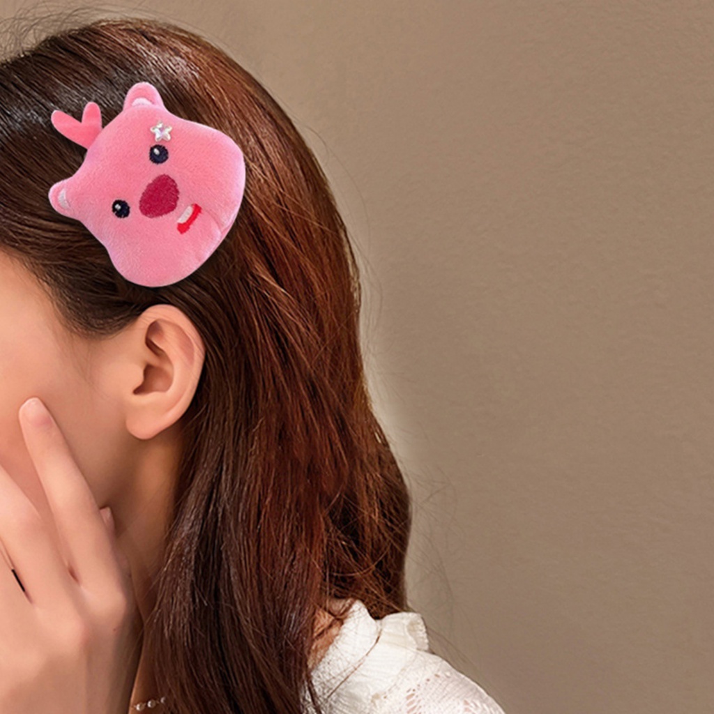 Kẹp Tóc Hình Búp Bê Hoạt Hình Nhồi Bông Phong Cách Hàn Quốc Ngọt Ngào Cho Nữ