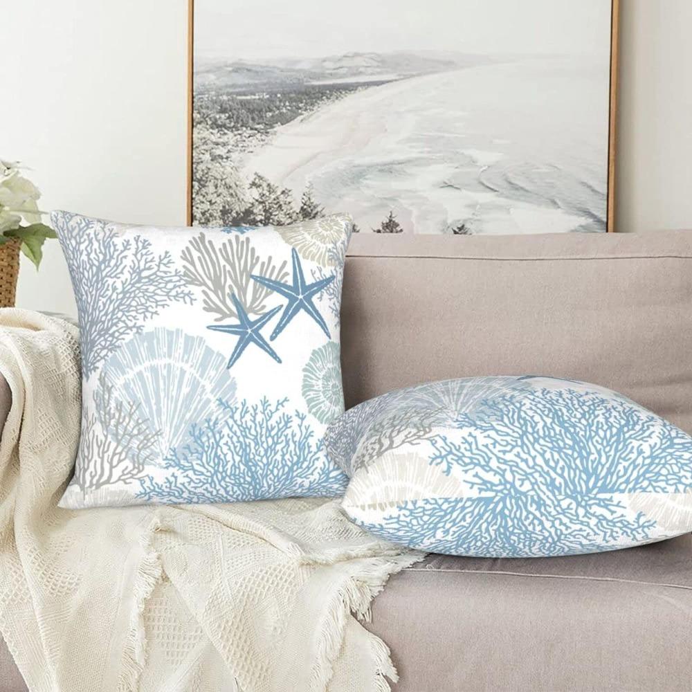 FASHYUNER Bộ 2 Vỏ Gối sofa Vải Lanh Hình Vuông Kích Thước 18x18 inch Có Thể Giặt Được