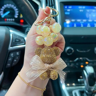 Móc Khóa Hình Gấu Đính Đá Dễ Thương