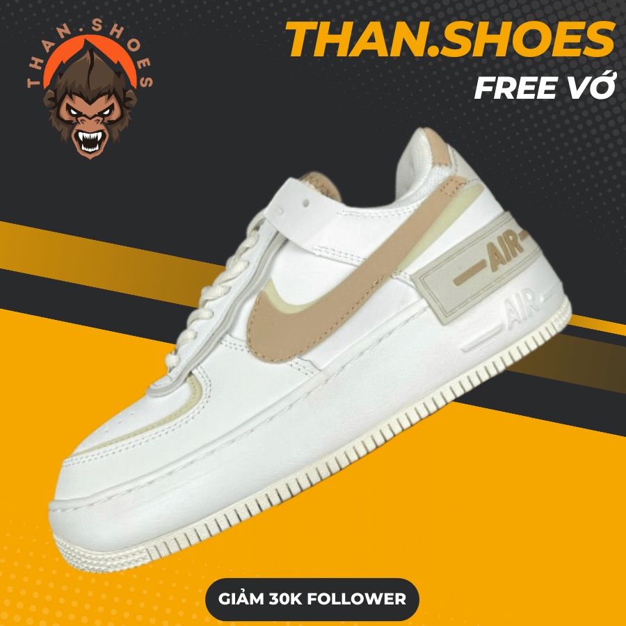 Giày AF1 Shadow Sail Fossil Pink. AF1 Shadow Trắng Móc Cam  Than.Shoes
