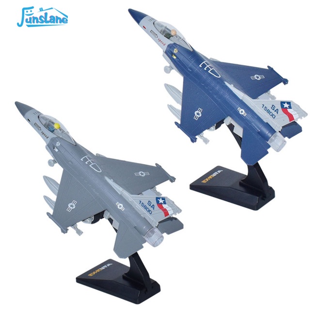 Funlane Mô Hình Máy Bay Chiến Đấu f16 Bằng Hợp Kim Có Đèn Và Nhạc Dành Cho Trẻ Em