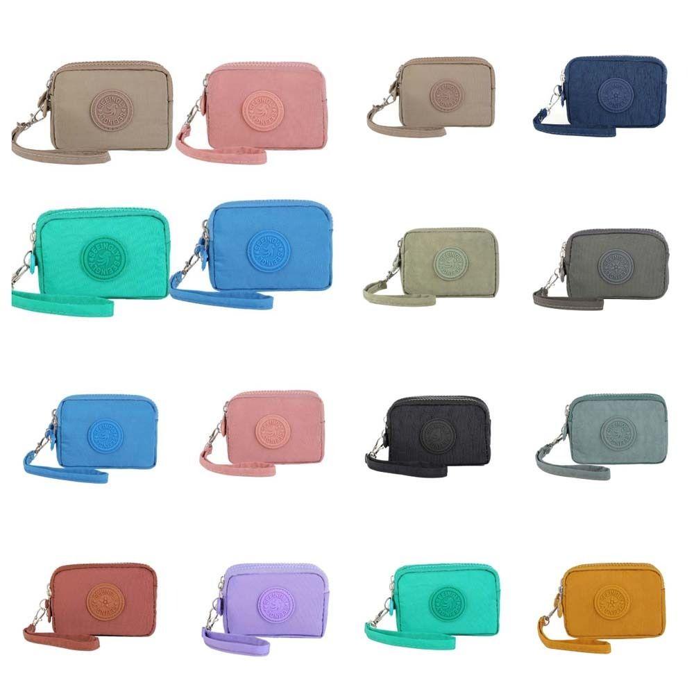 Pinou Ví Ngắn Ba Lớp Có Dây Kéo Đựng Tiền Xu / Son Môi Nhỏ Gọn Đơn Giản Cho Nam / Nữ