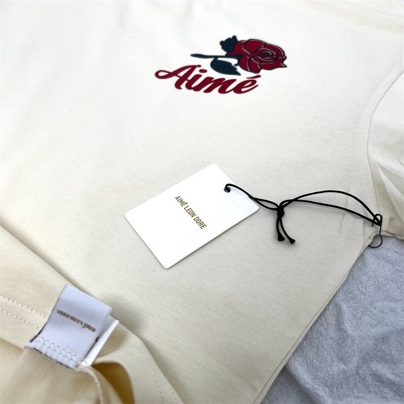 MVEI Aime Leon Dore Rose Graphic Tee Pristin Rose printed short-sleeved T-shirt for men and women