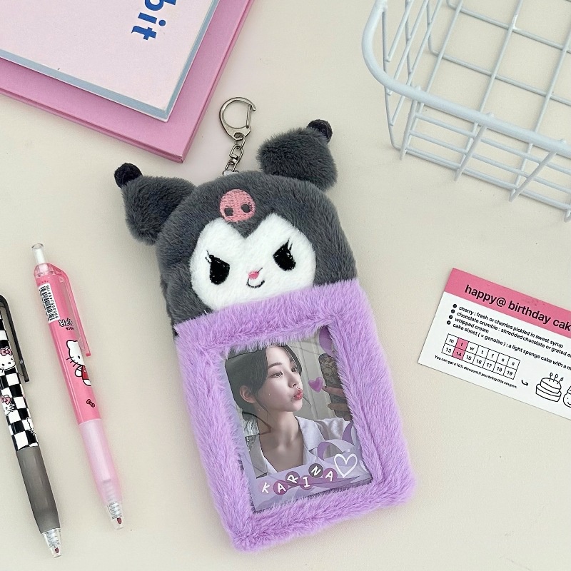 Túi Đựng Thẻ id Bằng Vải Bông Họa Tiết sanrio kuromi Hoạt Hình Dễ Thương