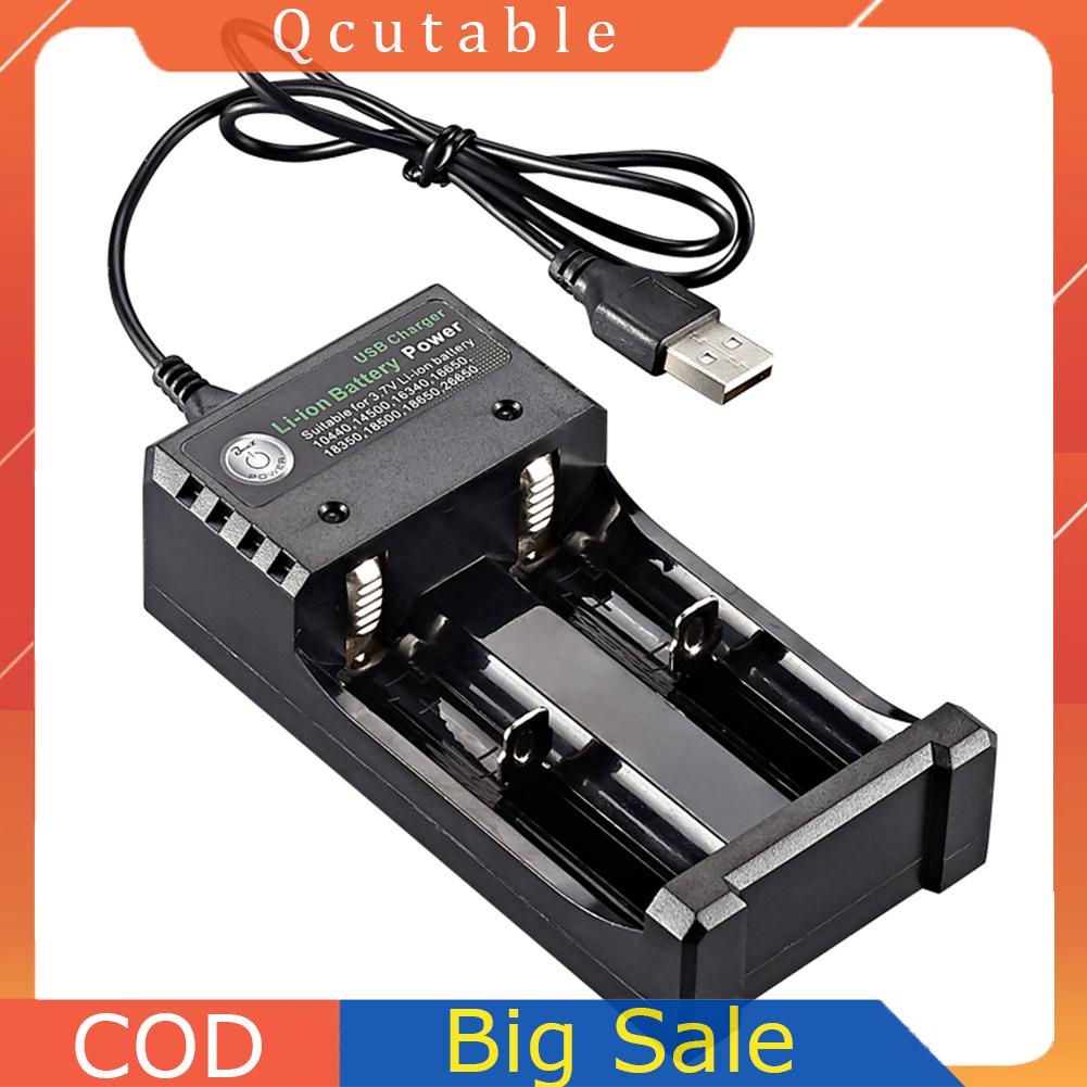 Bộ Sạc Pin Nhanh 2 Ngăn 3.7v 1a / 2a Cho 18650 10440 14500Vn