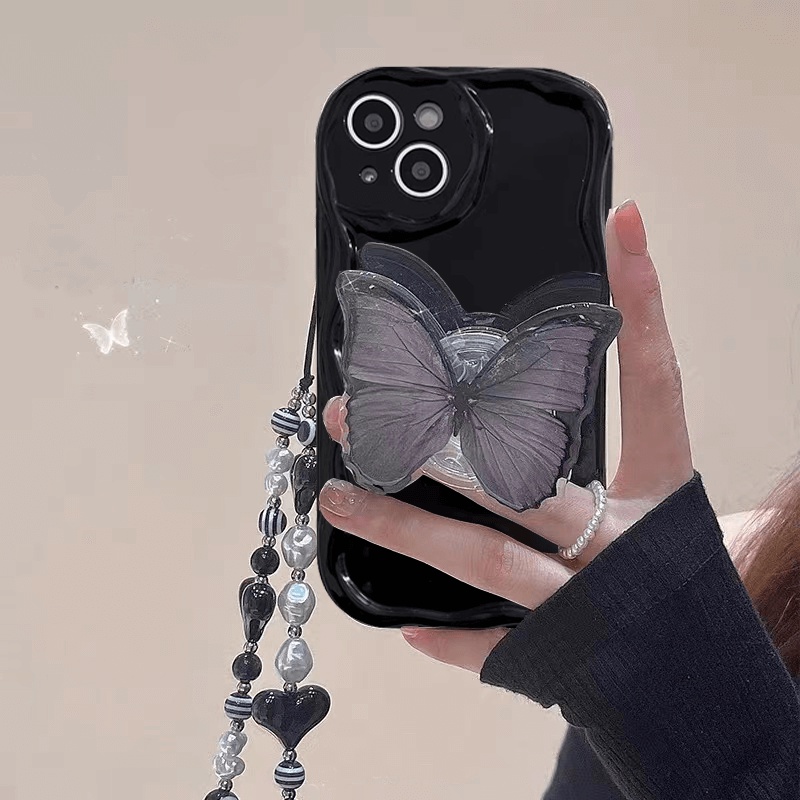 Ốp lưng Cream Edge Samsung Galaxy A05 A05S A15 A50 A50S A30S A20 A30 A10 A10S A04 A04E A03 Core A02S A03S A22 LTE A11 A31 A51 A71 4G A20S A21S M11 M22 M32 Fine Hole Airbag Shockproof Soft Case Butterfly Socket Clear Phone Back Cover 1YX 03
