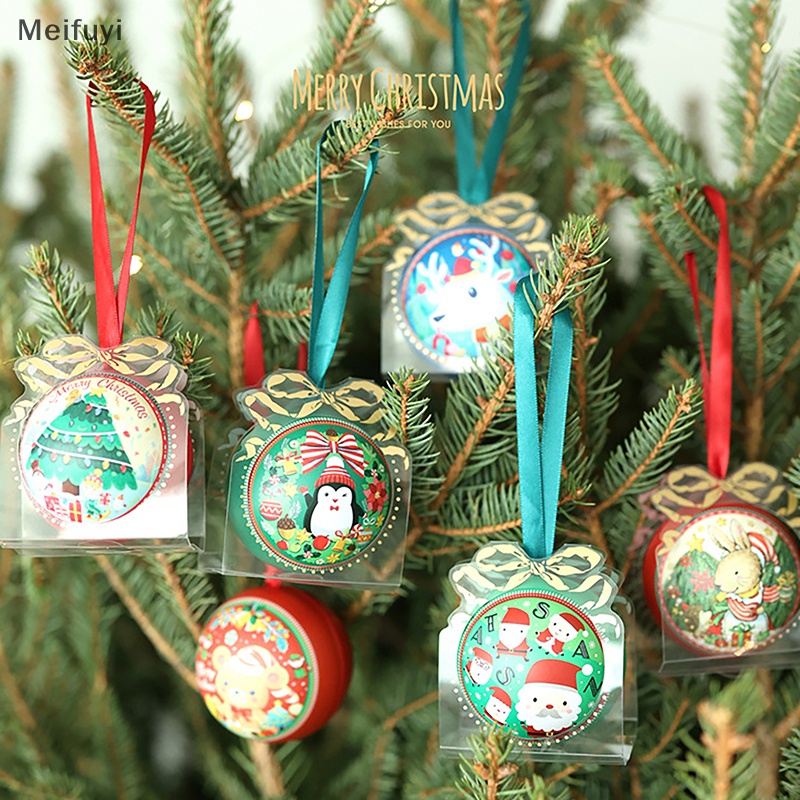 Hộp Đựng Kẹo / Cây Thông Noel Hình Bóng Tròn Bằng Thiếc Độc Đáo Trang Trí Cây Thông Giáng Sinh