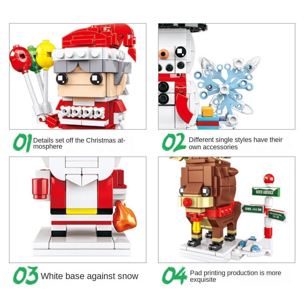 Mmluck Khối Đồ Chơi Lắp Ráp Mô Hình Ông Già Noel Hoạt Hình mini Dành Cho Trẻ Em