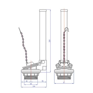Bộ xả cấp piston - Bộ xả cóc cấp piston 2 khối gạt