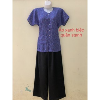 Bộ bà ba đũi bà già cộc tay quần satanh tặng bà tặng mẹ CAMAVINGA