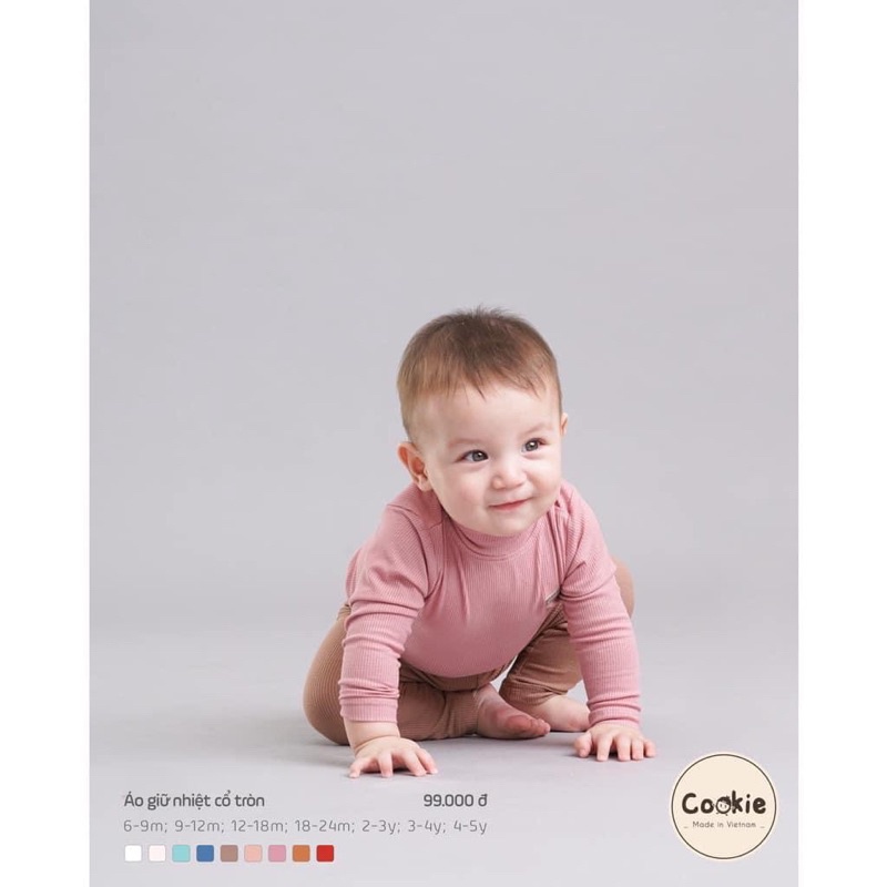 Áo giữ nhiệt cổ 3 phân cookie cho bé trai/bé gái