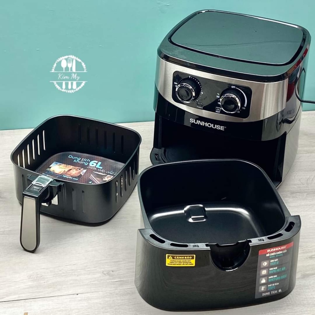 Nồi chiên không dầu Sunhouse SHD4062 6.0L, công nghệ Rapid Air giảm đến 80% lượng chất béo - Chính hãng - SSHOP OFFICIAL