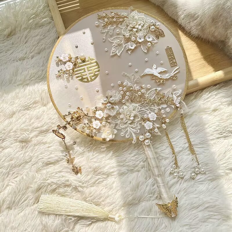 Quạt Cầm Tay handmade Phong Cách Trung Hoa Cho Đám Cưới / Sinh Nhật