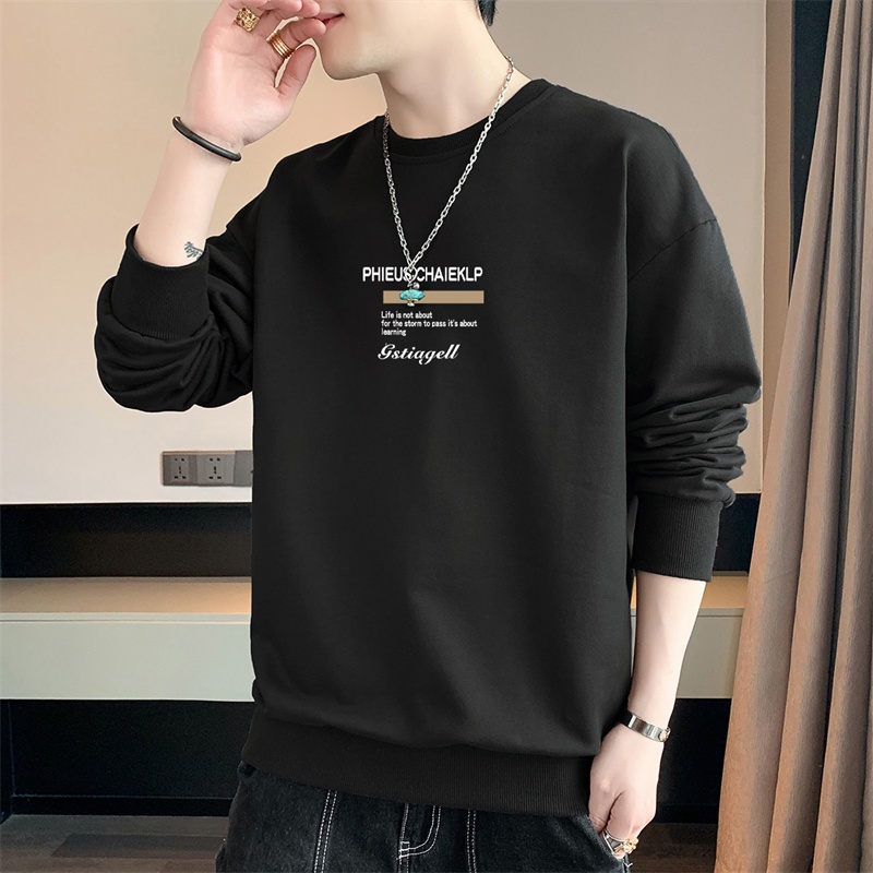 Áo sweater Tay Dài Cổ Tròn In Họa Tiết plus size Thời Trang Mùa Thu Cho Nam
