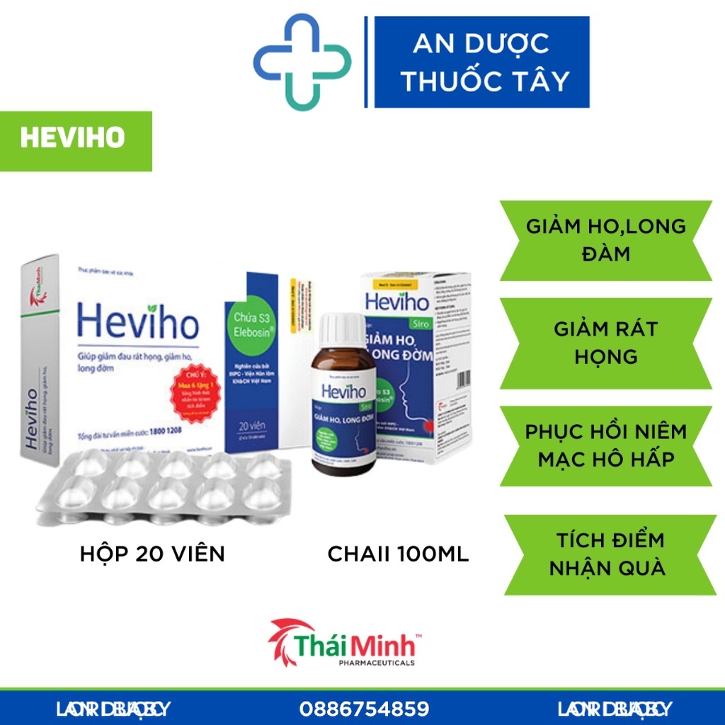 ✅ Heviho Thái Minh - Hỗ trợ giảm ho từ thảo dược - Dạng Viên Uống &amp; Siro-