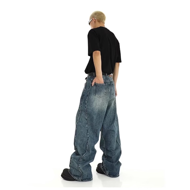 Quần jeans Dài Ống Rộng Thời Trang Dành Cho Nam